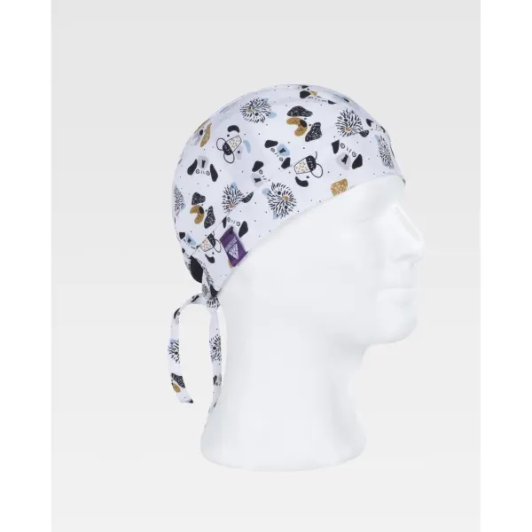 Bandana de tecido elástico e estampada.