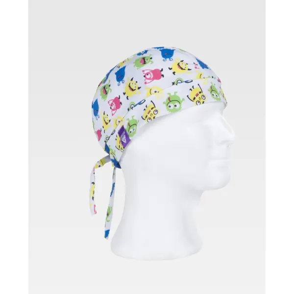 Bandana de tecido elástico e estampada.
