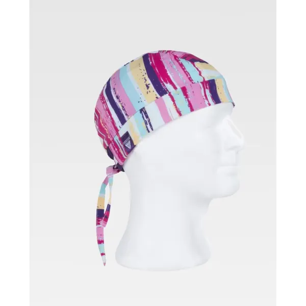 Bandana de tecido elástico e estampada.