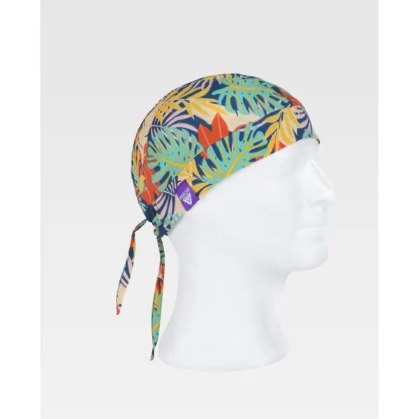 Bandana de tecido elástico e estampada.