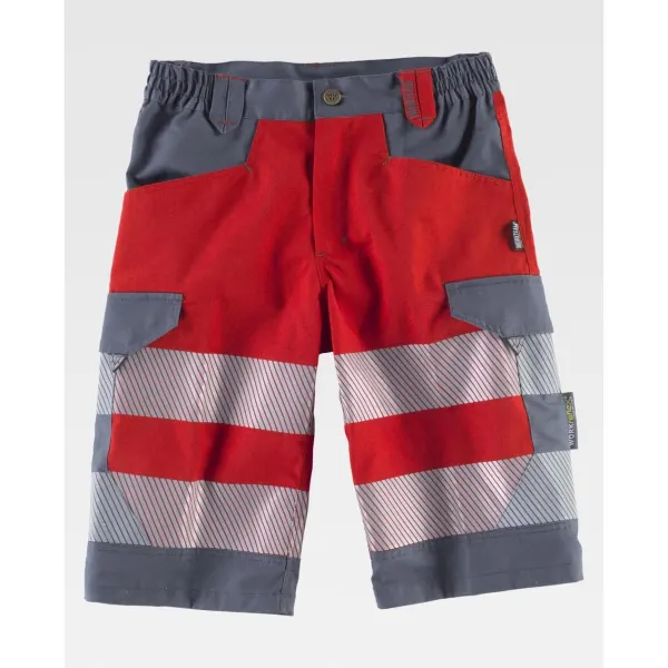 Bermuda combinada com fitas refletoras segmentadas