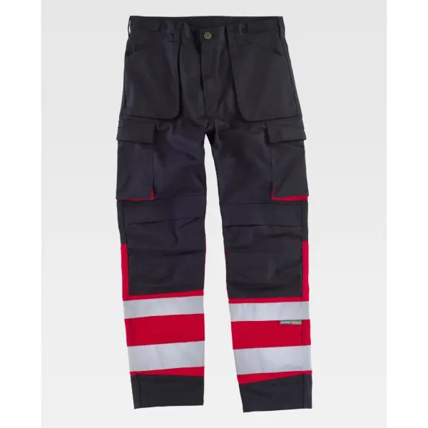 Calça combinada de costura tripla com fitas refletoras