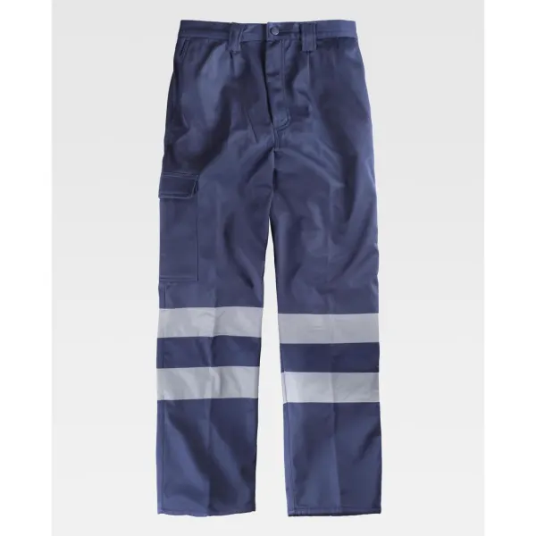 Calça contra o frio com tecido de camada dupla e fitas refletoras.