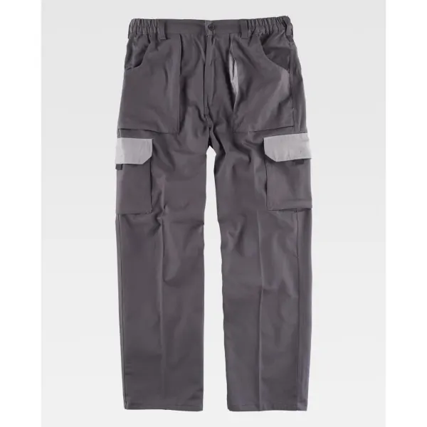 Calça de algodão combinado.