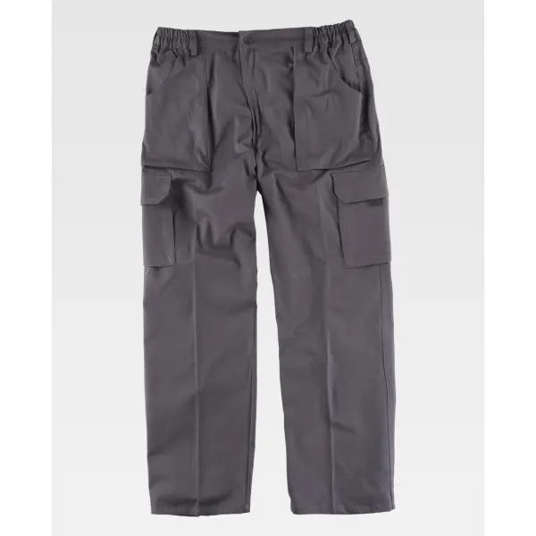 Calça direita de algodão.