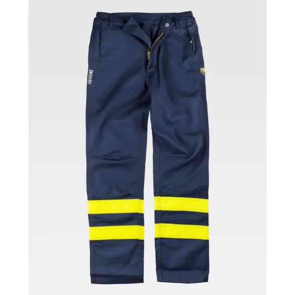 Calça para soldador, ignífuga e antiestática de costura tripla
