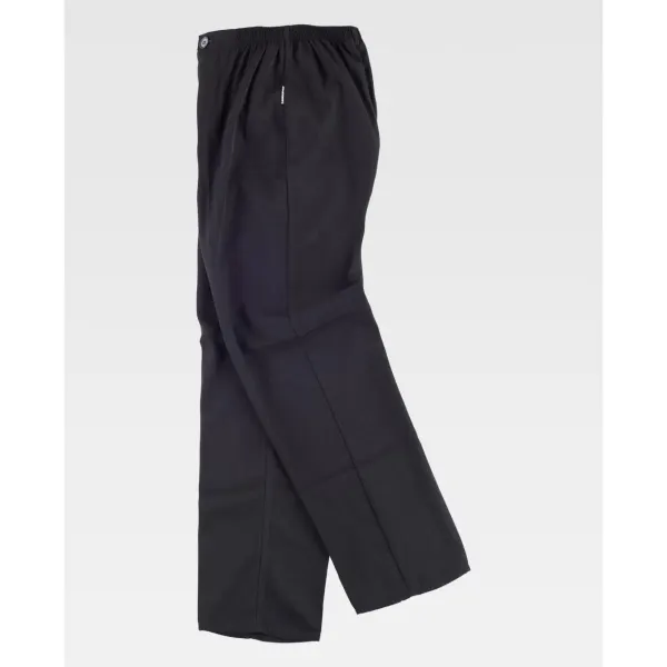 Calça reta de senhora. Elástico na cintura.