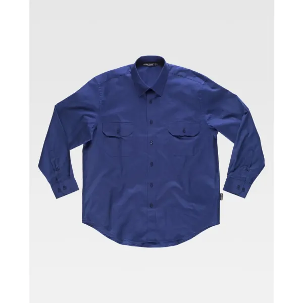 Camisa de algodão com gola clássica e fecho central de botões