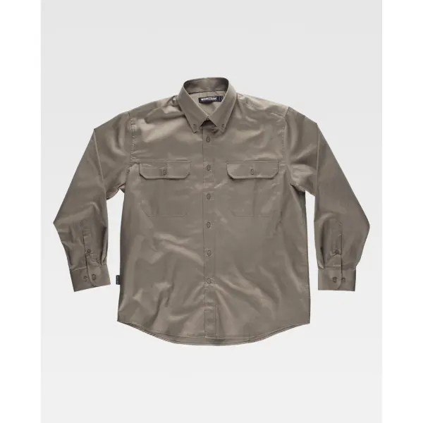 Camisa desportiva de algodão com gola abotoada