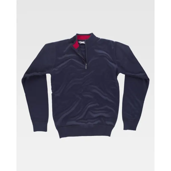 Camisola com gola alta com detalhes combinados em ponto fino