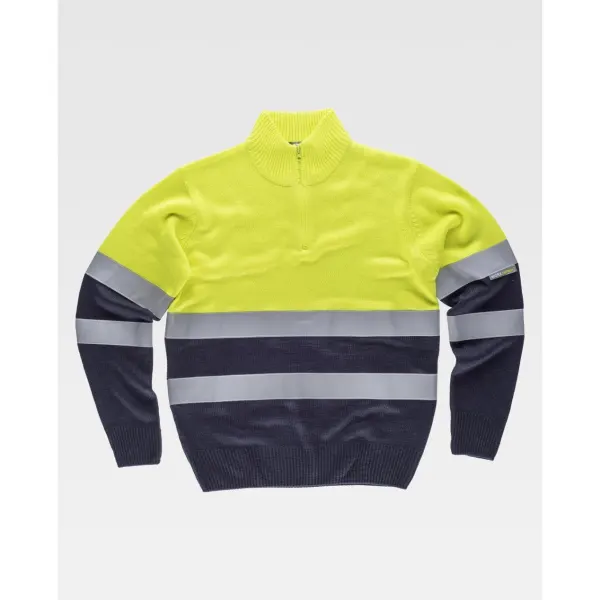 Camisola combinada de ponto grosso com fitas refletora