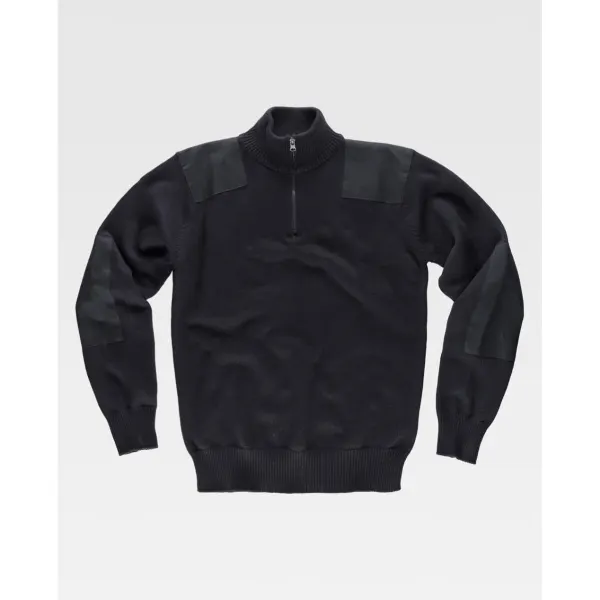 Camisola de algodão com gola alta em ponto grosso