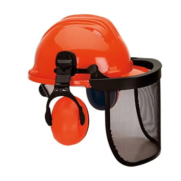 CAPACETE POLIETILENO VISEIRA EM REDE E AURICULAR