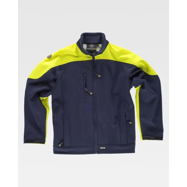 Casaco Workshell combinado com corpetes de alta visibilidade