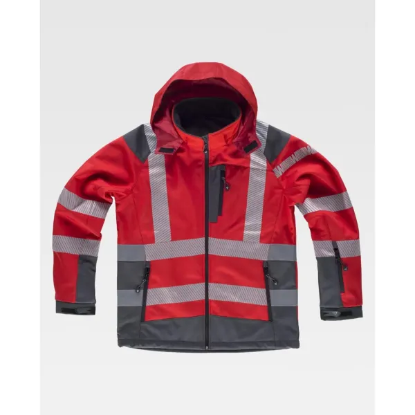Casaco Workshell combinado com fitas refletoras
