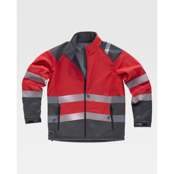 Casaco Workshell combinado com fitas refletoras