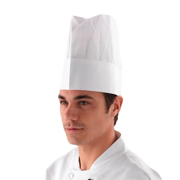 EMBALAGEM 10 GORROS TIPO CHEFE EM PAPEL 23 CM