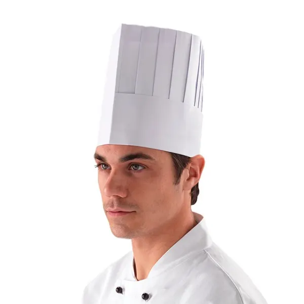 EMBALAGEM 5 GORROS TIPO CHEFE EM PAPEL 25 CM