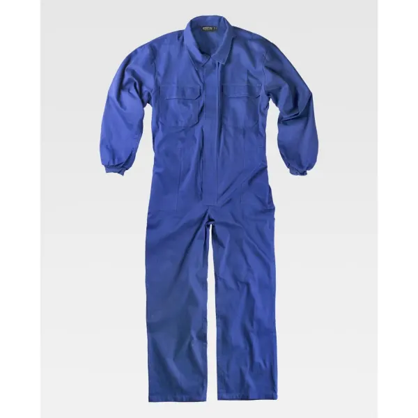 Fato macaco direito de algodão com gola tipo camiseiro