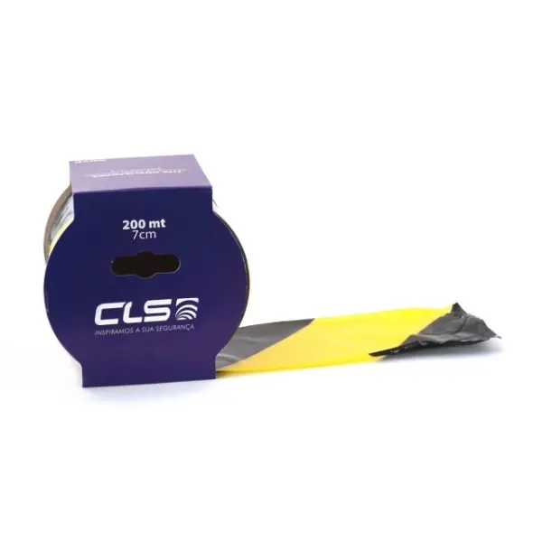 FITA DE SINALIZAÇAO PRETO / AMARELO 200 MTS 7 CM