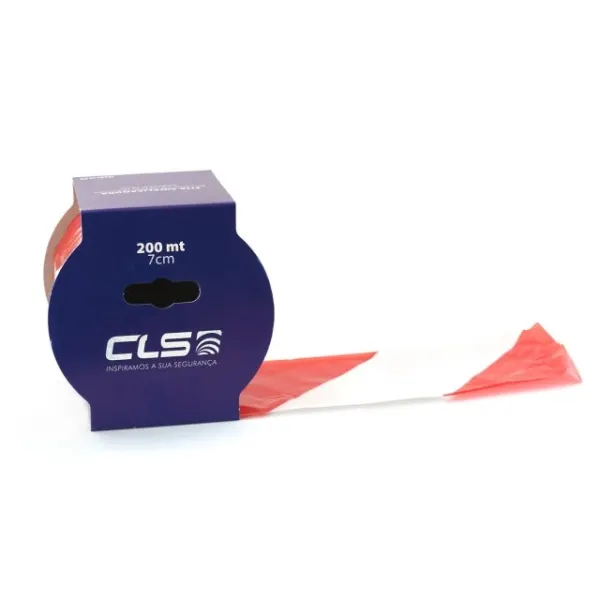 FITA DE SINALIZAÇAO VERMELHO / BRANCO 200 MTS 7 CM