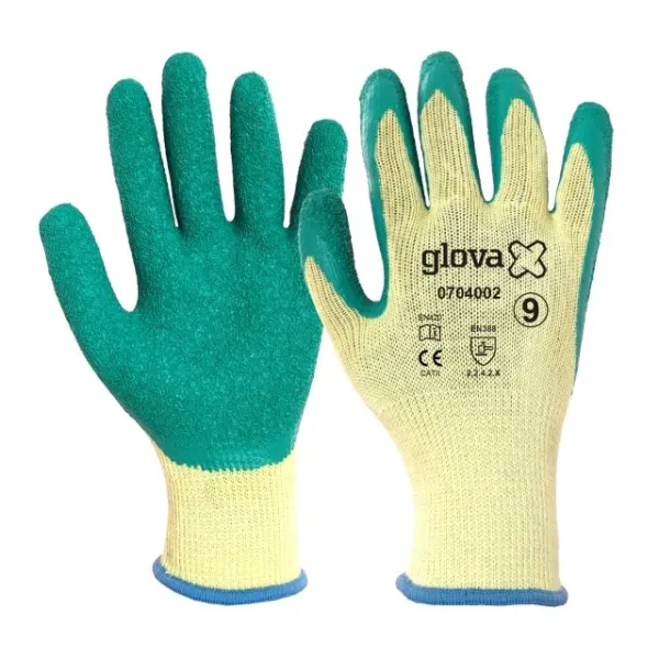 LUVA ALGODAO/POLIESTER REVESTIMENTO LATEX VERDE