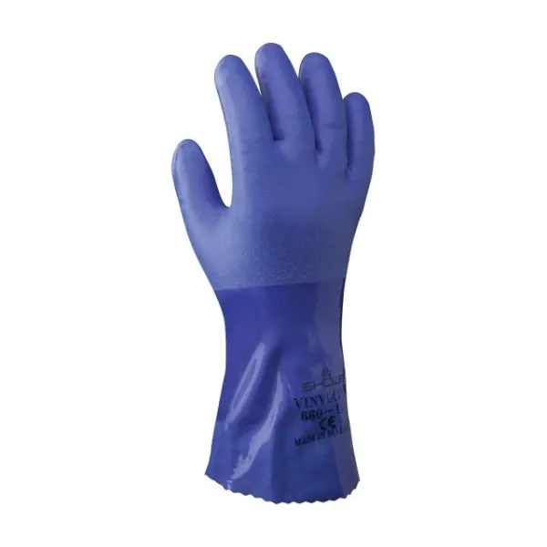 LUVA ALGODAO REVESTIMENTO PVC AZUL 30 CM