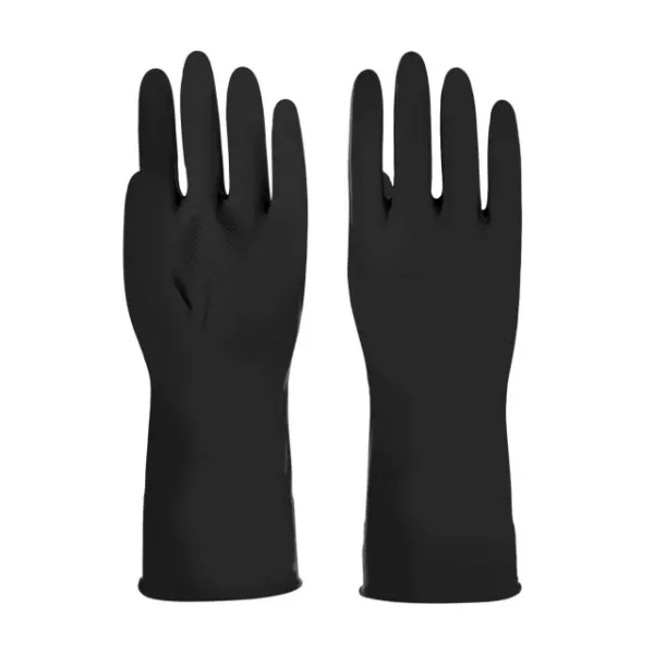 LUVA FIBRA ALGODAO REVEST. LATEX PRETO 33 CM