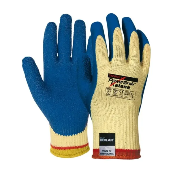 LUVA KEVLAR COM FIO AÇO REVESTIDA LATEX RUGOSO