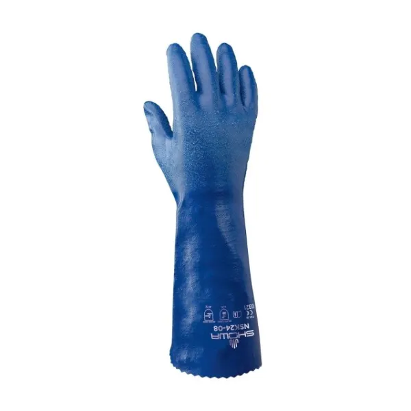 LUVA POL./ALG. REVESTIMENTO NITRILO AZUL 35 CM