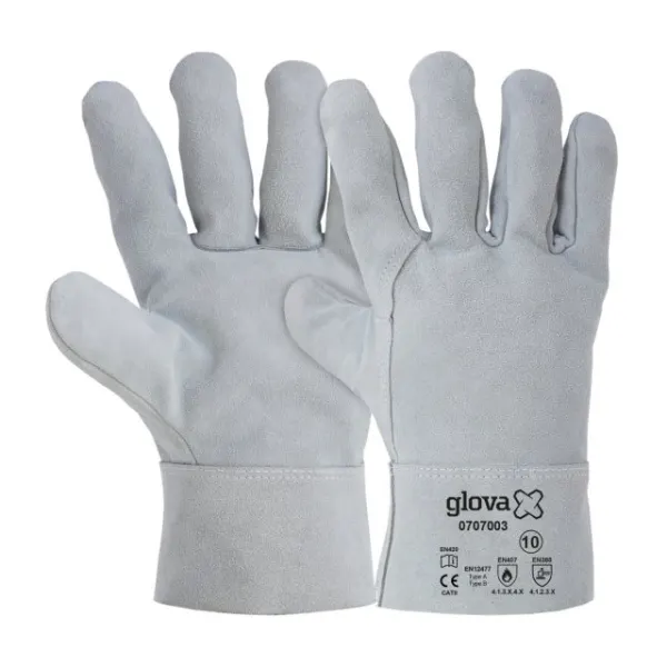 LUVA SOLDADOR CRUTE BOVINO CINZENTA 27 CM