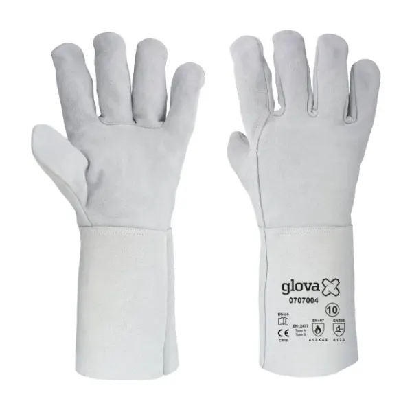 LUVA SOLDADOR CRUTE BOVINO CINZENTA 35 CM
