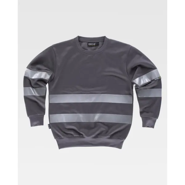 Sweatshirt clássica de gola redonda com fitas refletoras.